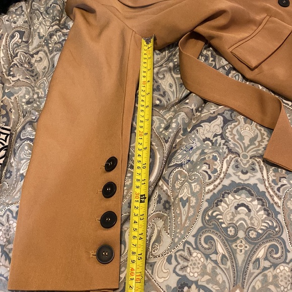 Like new.  Beautiful lined jacket in a a true camel color. Measurements in photo - Picture 9 of 9